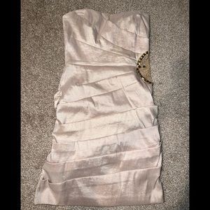 Junior Gold Strapless Dress